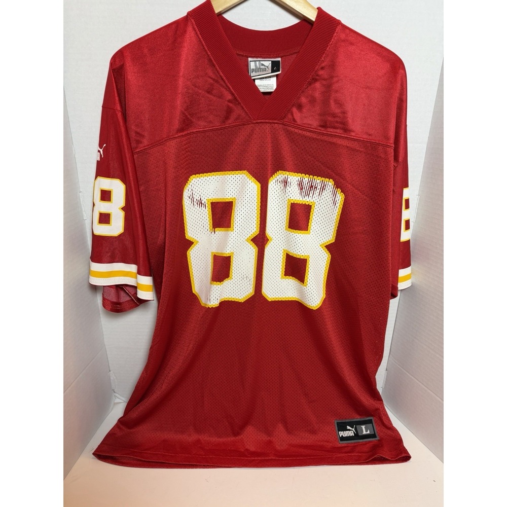 Vtg Tony Gonzalez Jersey Mens Large Red Puma Kansas City Chiefs NFL 245